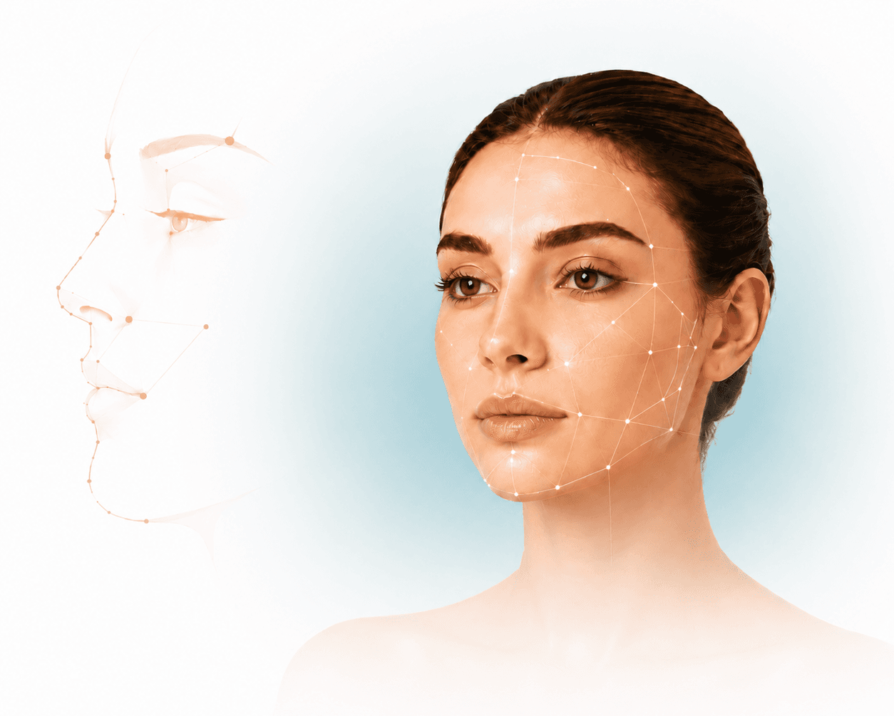 AI facial analysis visualization